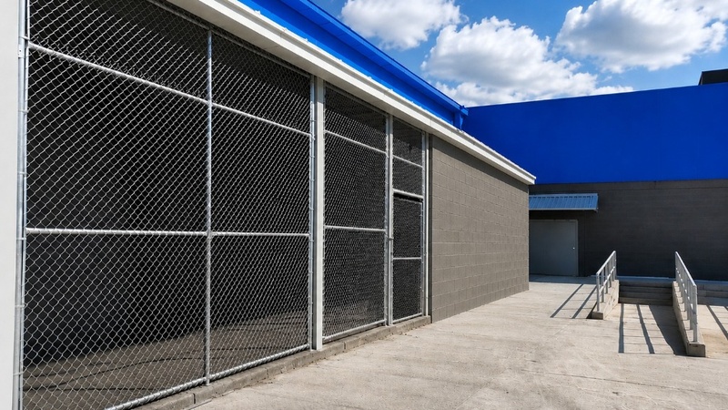 Mallas de Sam's Club con cinta de privacidad de PVC color azul